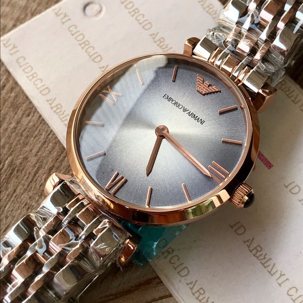 Emporio Armani Gianni T Bar Grey Dial Two Tone Stainless Steel Watch For Women - AR1725 Buy Now By Emporio Armani