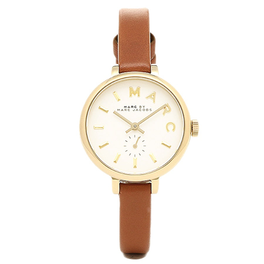 Marc Jacobs Sally White Dial Brown Leather Strap Watch for Women - MBM1351 Buy Now By Marc Jacobs