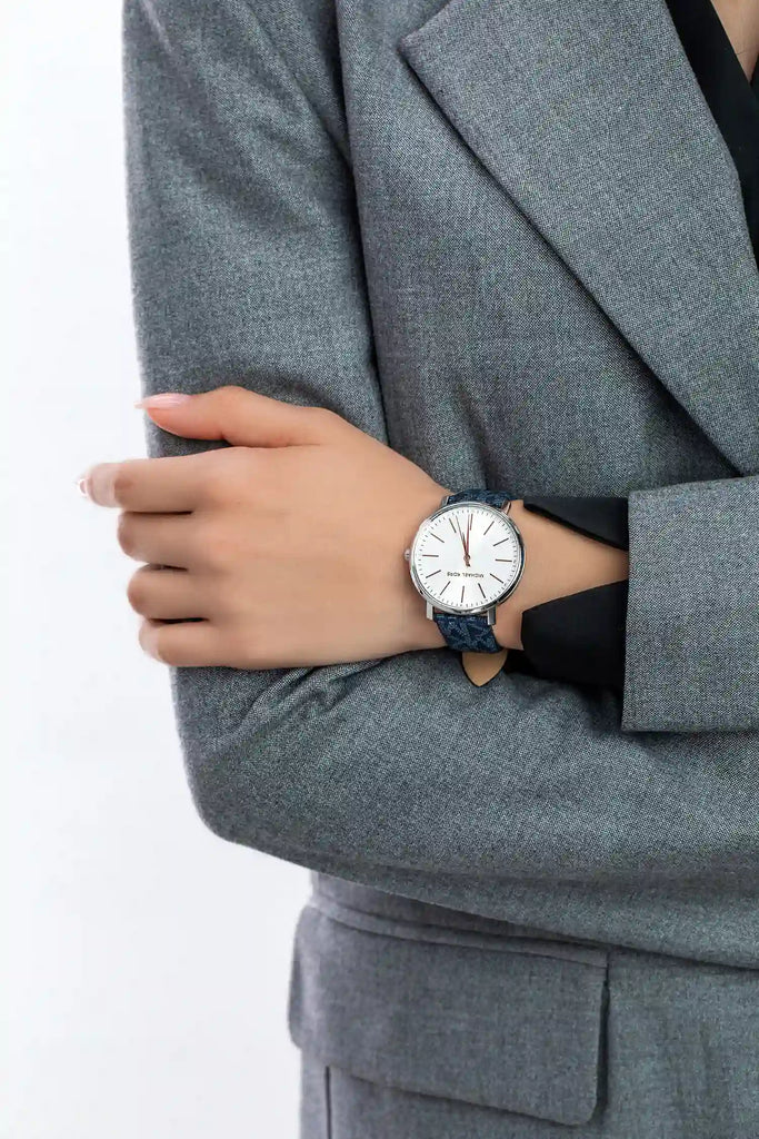 Michael Kors Pyper Quartz Silver Dial Blue Leather Strap Watch For Women - MK7244 Buy Now By Michael Kors