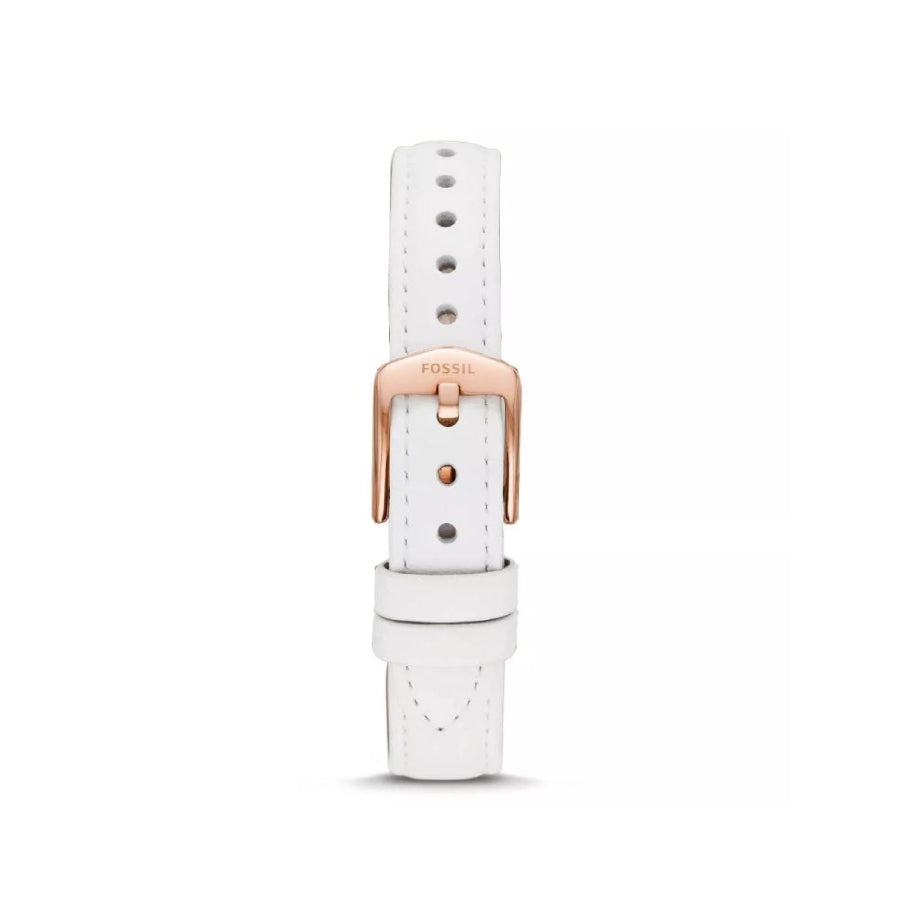 Fossil Jacqueline Quartz Mother of Pearl White Dial White Leather Strap Watch for Women - ES4579 Buy Now By Fossil