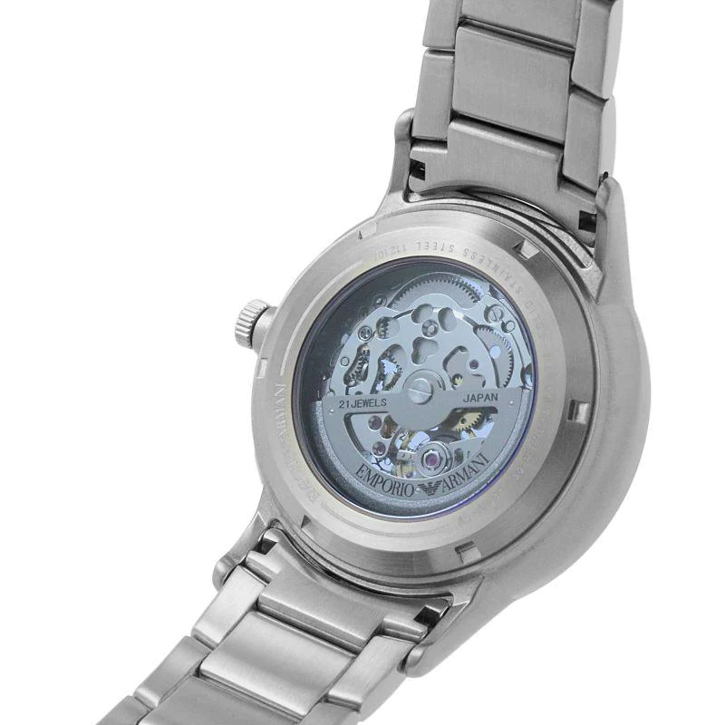 Emporio Armani Renato Automatic Blue Dial Silver Steel Strap Watch For Men - AR60037 Buy Now By Emporio Armani