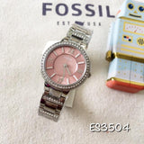 Fossil Virginia Pink Dial Silver Steel Strap Watch for Women - ES3504 Buy Now By Fossil