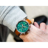 Fossil Neutra Chronograph Green Dial Brown Leather Strap Watch for Men - FS5735 Buy Now By Fossil
