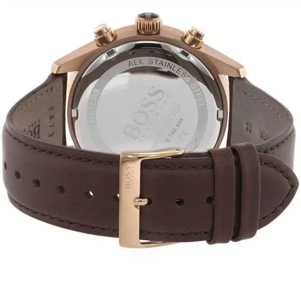 Hugo Boss Grand Prix Brown Dial Brown Leather Strap Watch for Men - 1513605 Buy Now By Hugo Boss