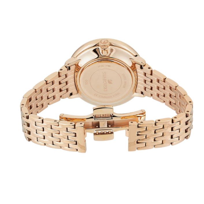 Swarovski Crystalline Chic Analog Black Dial Rose Gold Steel Strap Watch for Women - 5544587 Buy Now By Swarovski