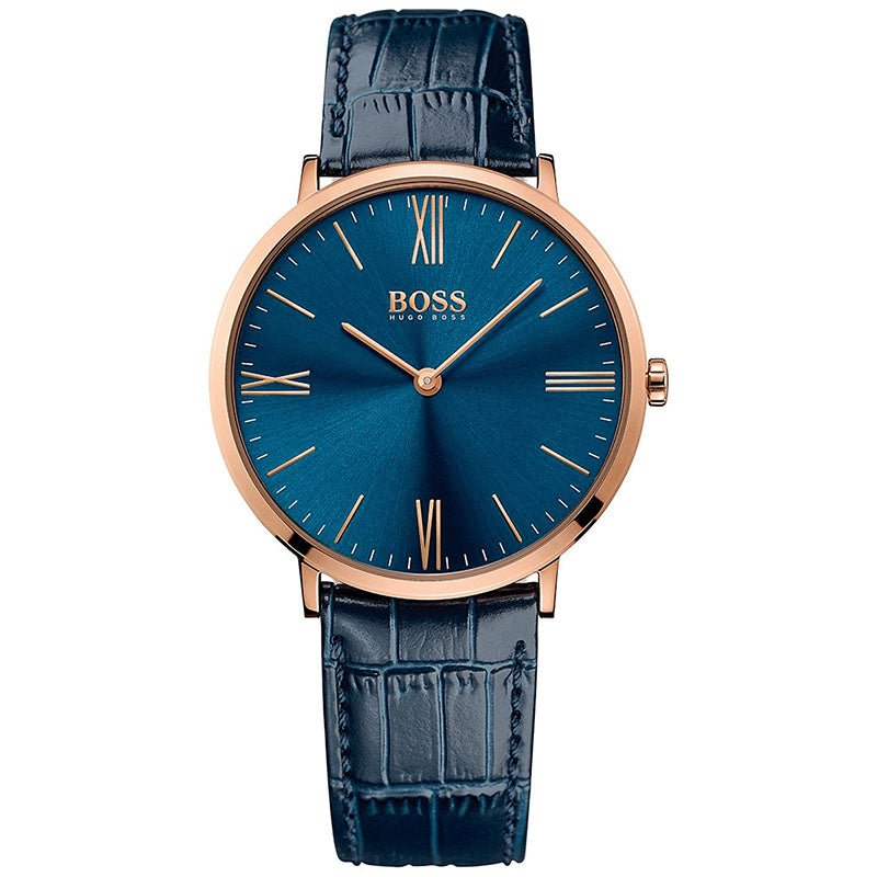 Hugo Boss Jackson Blue Dial Black Leather Strap Watch for Men - 1513371 Buy Now By Hugo Boss