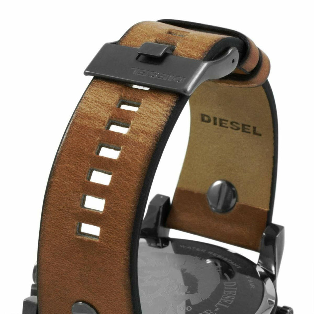 Diesel Mr Daddy 2.0 Chronograph Black Dial Brown Leather Strap Watch For Men - DZ7332 Buy Now By Diesel