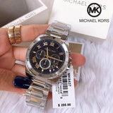 Michael Kors Brecken Chronograph Blue Dial Two Tone Steel Strap Watch For Men - MK8437 Buy Now By Michael Kors
