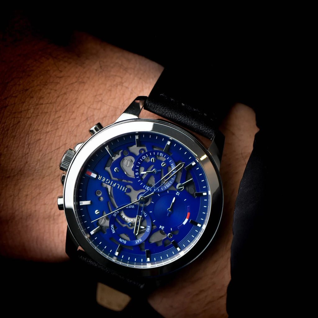 Tommy Hilfiger Henry Chronograph Blue Dial Brown Leather Strap Watch For Men -1710476 Buy Now By Tommy Hilfiger