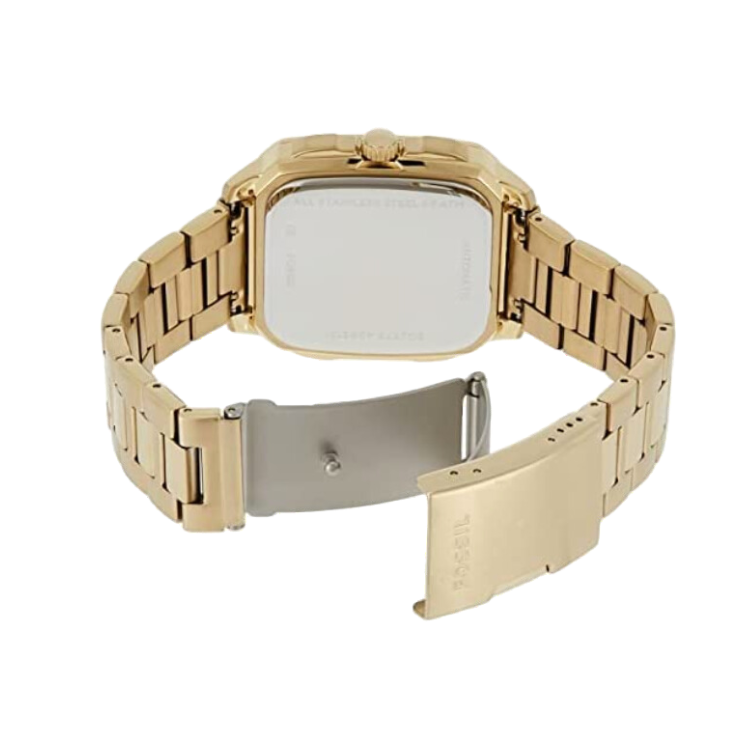 Fossil Inscription Automatic Skeleton Black Dial Gold Steel Strap Watch for Men - BQ2573 Buy Now By Fossil