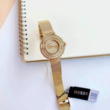 Guess Dream Quartz Gold Dial Gold Mesh Strap Watch For Women - GW0550L2 Buy Now By Guess