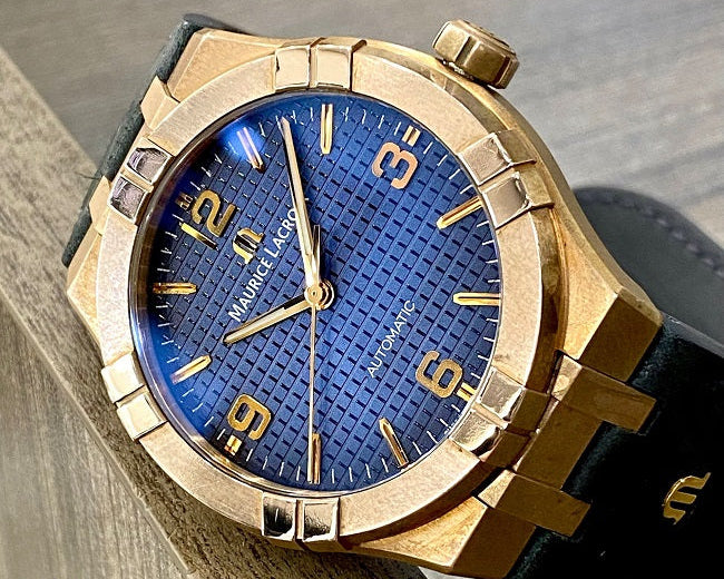 Maurice Lacroix Aikon Limited Edition Blue Dial Blue Leather Strap Watch For Men - AI6008-BRZ01-420-1 Buy Now By Maurice Lacroix