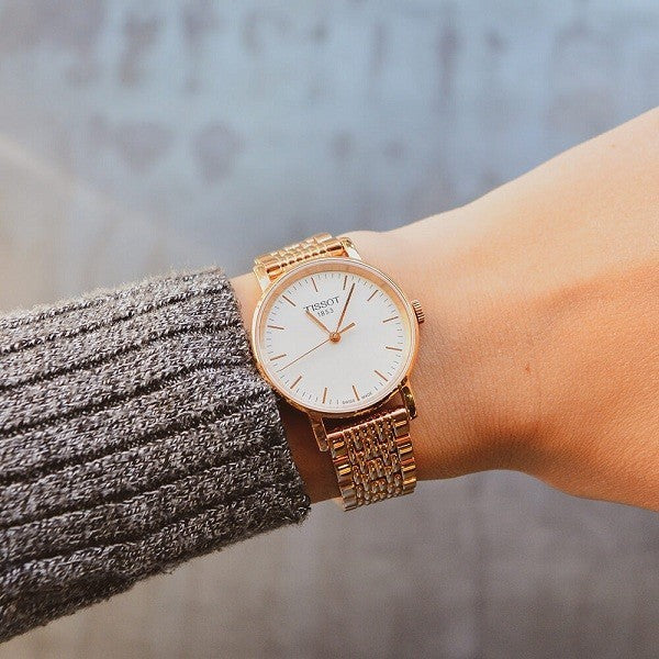 Tissot T Classic Everytime Small White Dial Rose Gold Mesh Bracelet Watch For Women - T109.210.33.031.00 Buy Now By Tissot