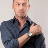 Maserati Triconic Chronograph White Dial Blue Leather Strap Watch For Men - R8871639001 Buy Now By Maserati