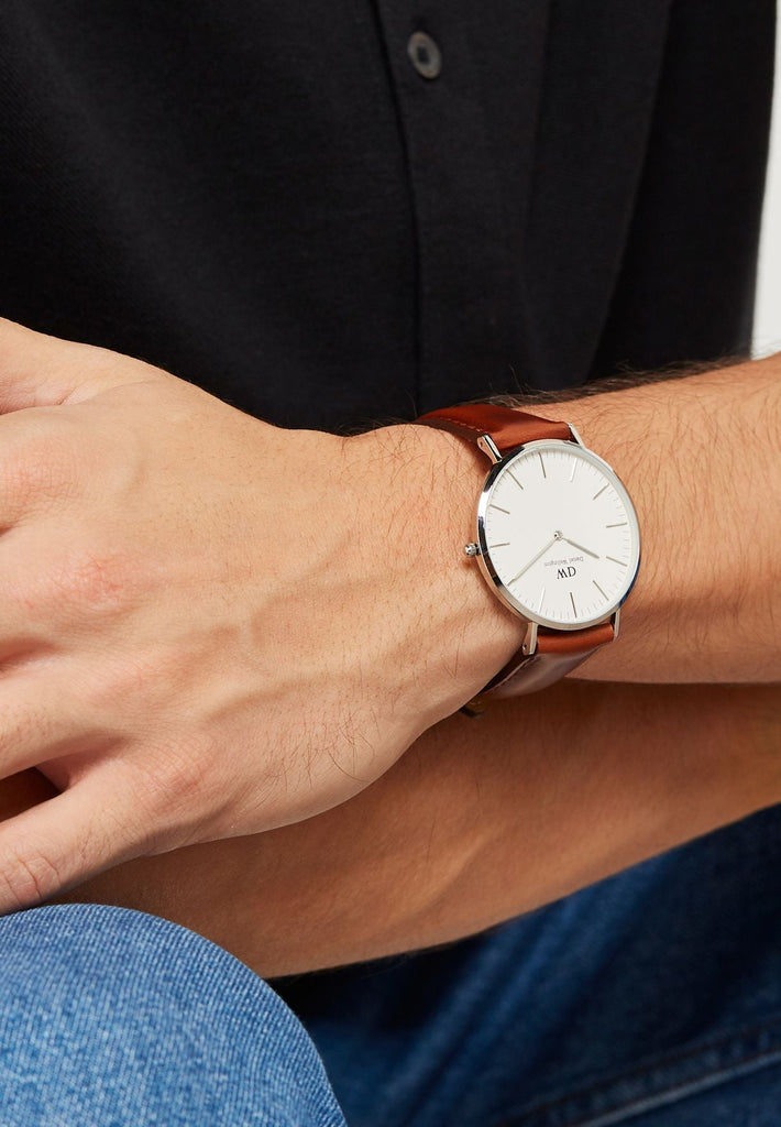 Daniel Wellington Classic St Mawes White Dial Brown Leather Strap Watch For Men - DW00100021 Buy Now By Daniel Wellington