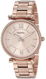 Fossil Carlie Rose Gold Dial Rose Gold Steel Strap Watch for Women - ES4301 Buy Now By Fossil