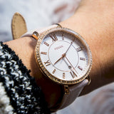 Fossil Jacqueline White Dial Pink Leather Strap Watch for Women - ES4303 Buy Now By Fossil