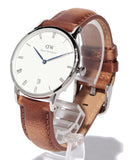 Daniel Wellington Dapper Durham Analog White Dial Brown Leather Strap Watch For Women - DW00100114 Buy Now By Daniel Wellington