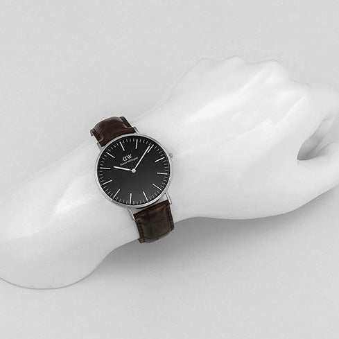 Daniel Wellington Classic York Black Dial Brown Leather Strap Watch For Men - DW00100134 Buy Now By Daniel Wellington