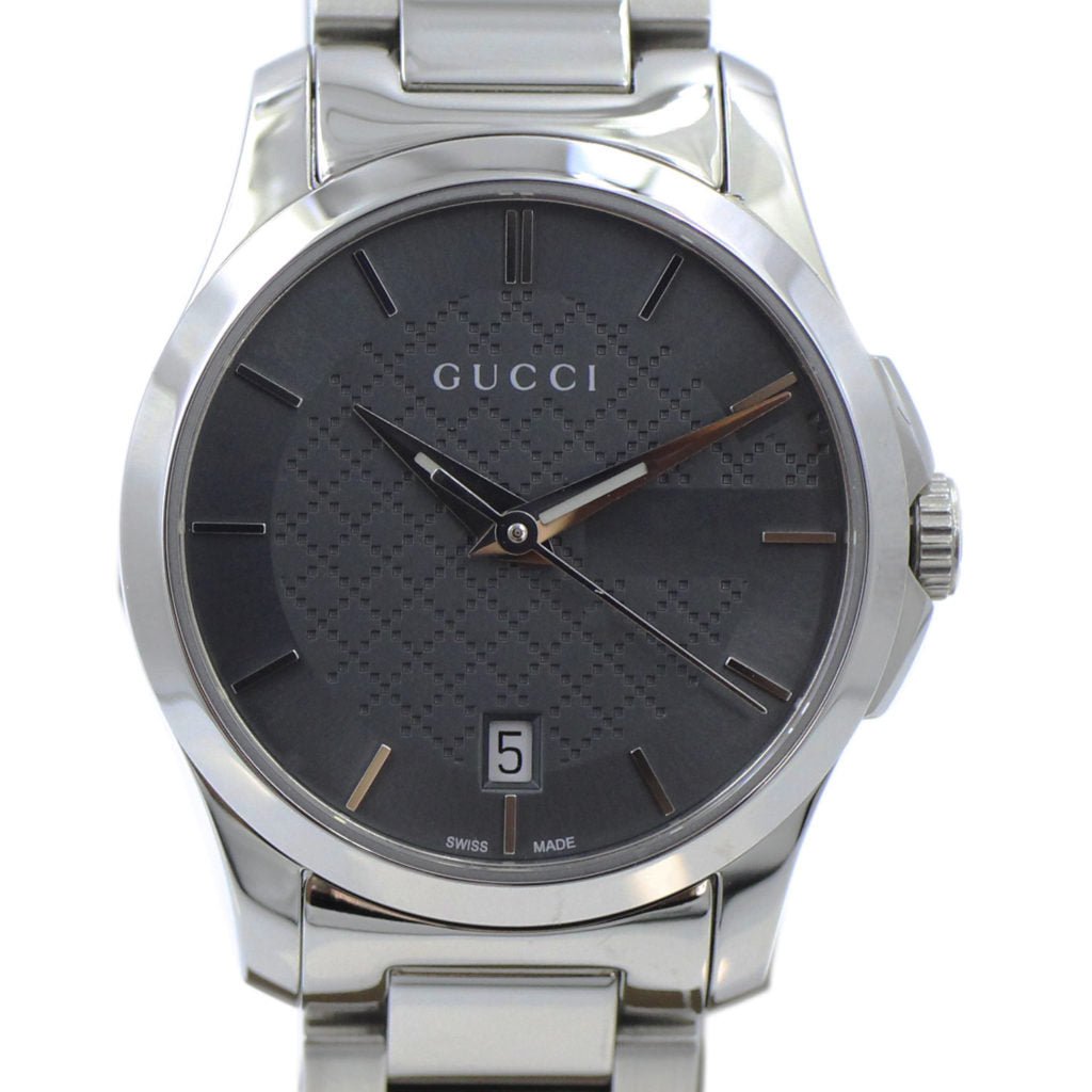 Gucci G Timeless Grey Dial Silver Steel Strap Watch For Women - YA126522 Buy Now By Gucci