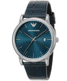 Emporio Armani Dress Quartz Blue Dial Blue Leather Strap Watch For Men - AR2501 Buy Now By Emporio Armani