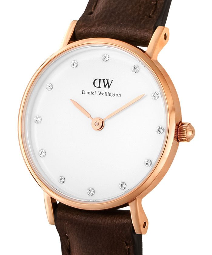 Daniel Wellington Classy Bristol White Dial Brown Leather Strap Watch For Women - DW00100062 Buy Now By Daniel Wellington