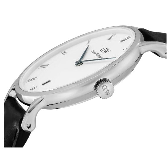 Daniel Wellington Dapper Sheffield White Dial Black Leather Strap Watch For Women - DW00100096 Buy Now By Daniel Wellington