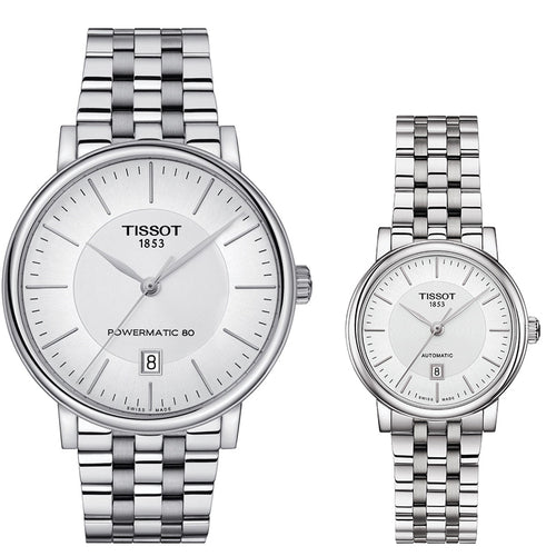 Tissot T Classic Carson Premium Powermatic 80 White Dial Silver Steel Strap Watch For Men - T122.407.11.031.00 Buy Now By Tissot