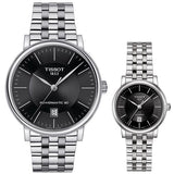 Tissot T Classic Carson Premium Powermatic 80 Black Dial Silver Steel Strap Watch For Men - T122.407.11.051.00 Buy Now By Tissot