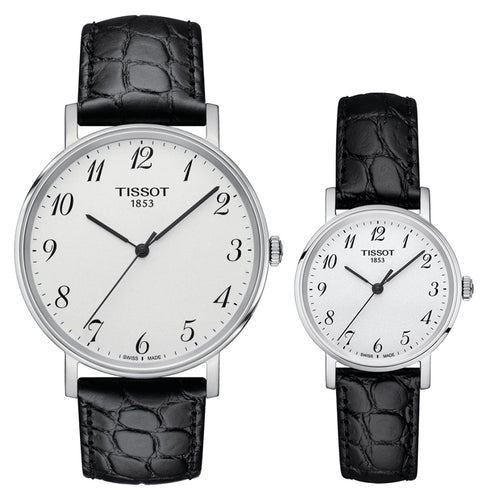 Tissot Everytime Desire Medium White Dial Black Leather Strap Watch For Men - T109.410.16.032.00 Buy Now By Tissot