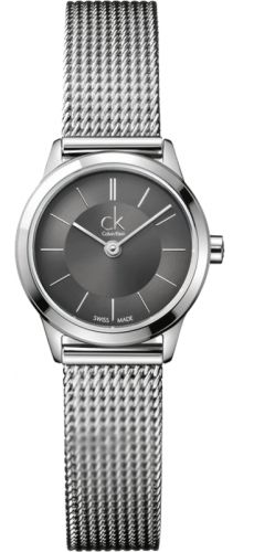 Calvin Klein Minimal Grey Dial Silver Mesh Bracelet Watch for Women - K3M23124 Buy Now By Calvin Klein