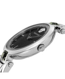 Versace Crystal Gleam Guilloche Black Dial Silver Steel Strap Watch for Women - VAN030016 Buy Now By Versace