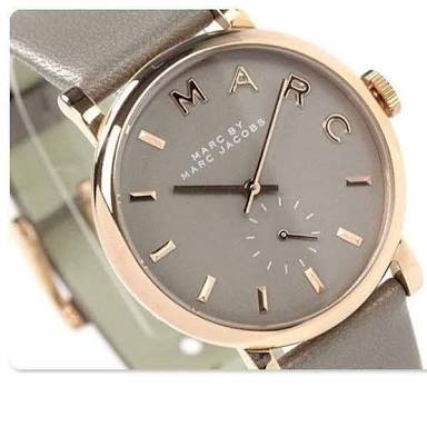 Marc Jacobs Baker Grey Dial Grey Leather Strap Watch for Women - MBM1266 Buy Now By Marc Jacobs