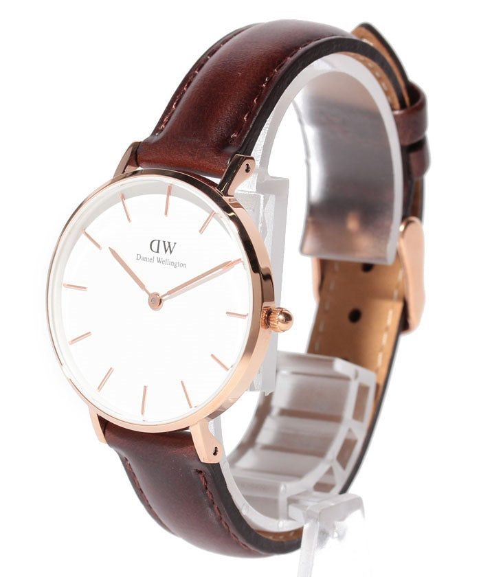Daniel Wellington Classic Petite Bristol White Dial Brown Leather Strap Watch For Women - DW00100171 Buy Now By Daniel Wellington