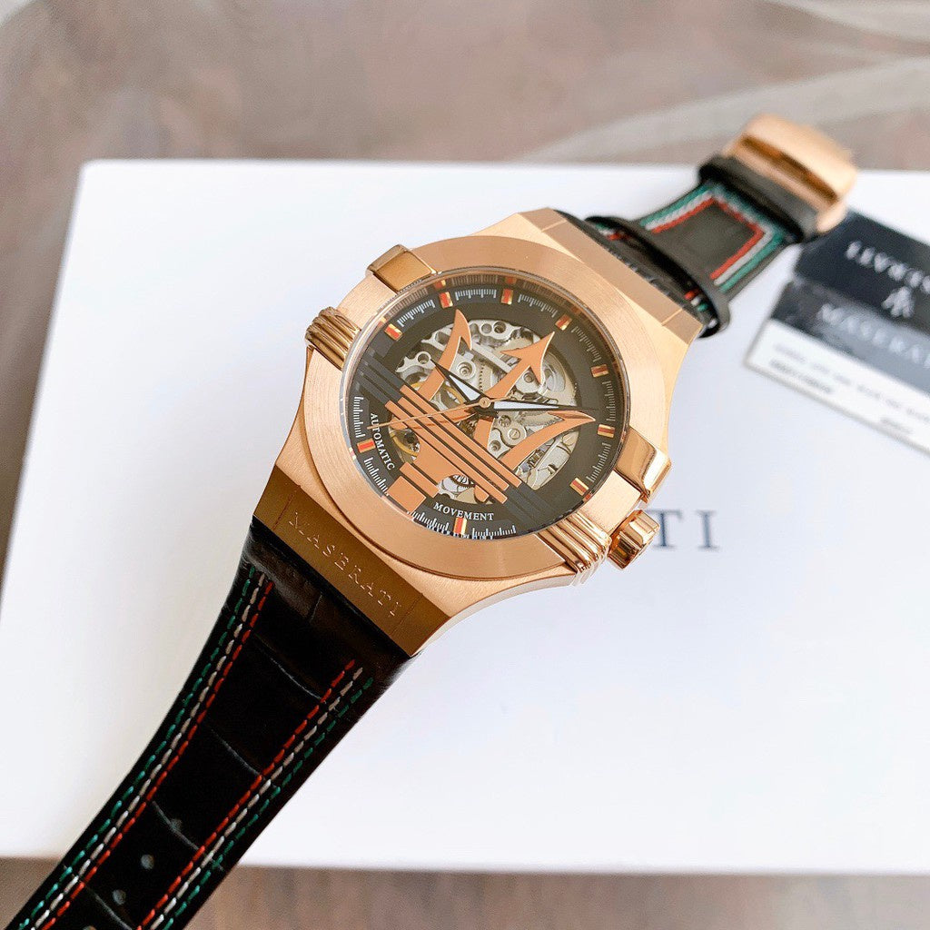 Maserati Potenza Skeleton Limited Edition Dial Black Strap Watch For Men - R8821108026 Buy Now By Maserati