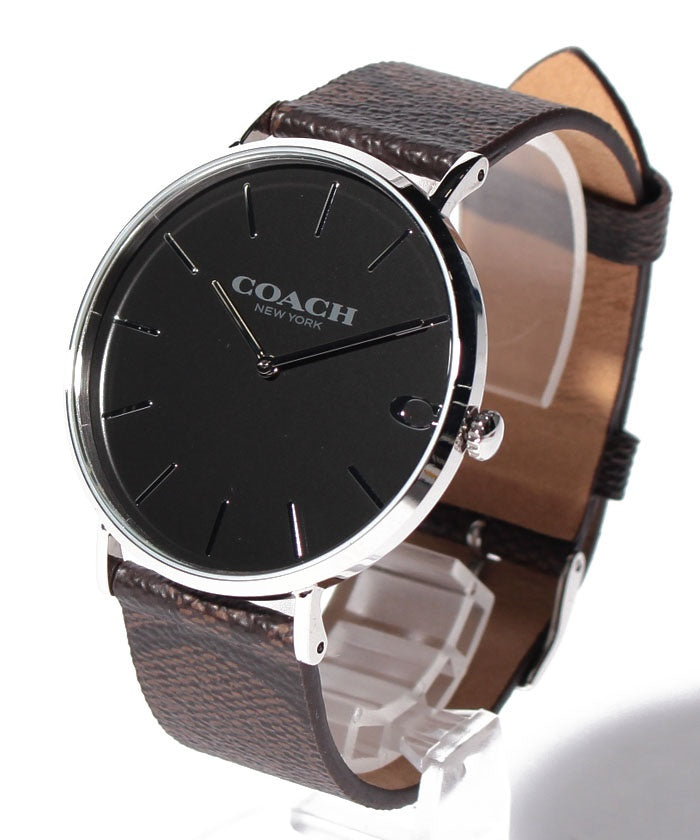 Coach Charles Black Dial Brown Leather Strap Watch for Women - 14602156 Buy Now By Coach