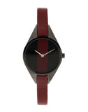 Calvin Klein Rebel Red Black Dial Red Leather Strap Watch for Women - K8P237U1 Buy Now By Calvin Klein