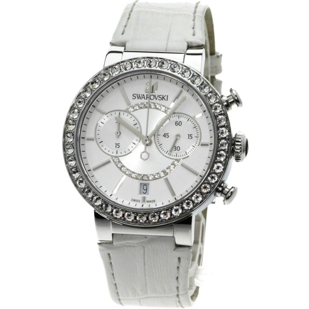 Swarovski Citra Sphere Chronograph White Dial White Leather Strap Watch for Women - 5027127 Buy Now By Swarovski
