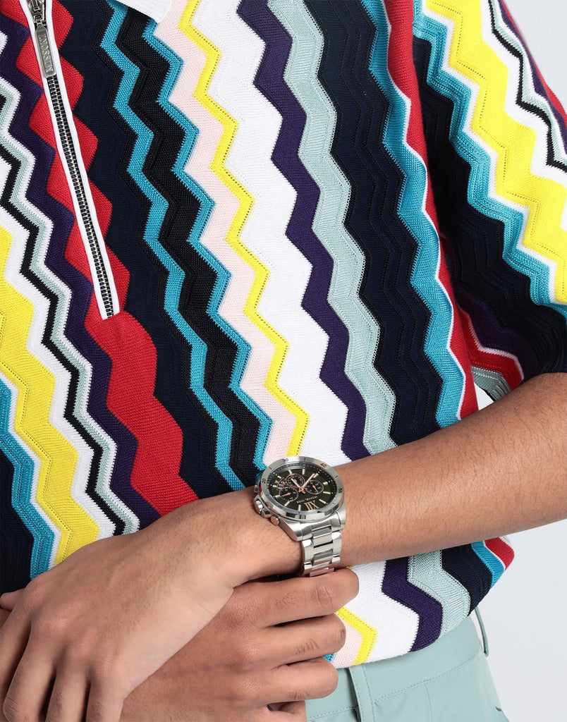 Michael Kors Brecken Chronograph Green Dial Silver Steel Strap Watch For Men - MK8984 Buy Now By Michael Kors