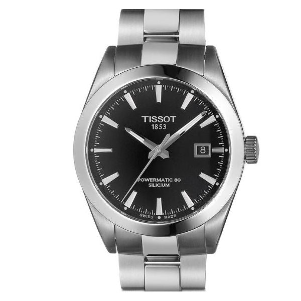 Tissot Gentleman Powermatic 80 Silicium Black Dial Silver Steel Strap Watch For Men - T127.407.11.051.00 Buy Now By Tissot