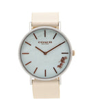 Coach Perry Blue Mother of Pearl Dial White Leather Strap Watch for Women - 14503270 Buy Now By Coach