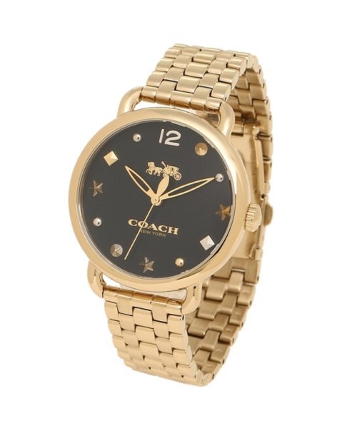 Coach Delancey Black Dial Gold Stainless Steel Strap Watch For Women - 14502813 Buy Now By Coach