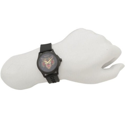Gucci G Timeless Cat Motif Black Dial Black Leather Strap Unisex Watch - YA1264021 Buy Now By Gucci