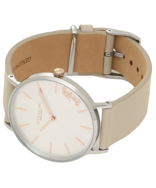 Coach Perry Silver DIal White Leather Strap Watch for Women - 14503116 Buy Now By Coach