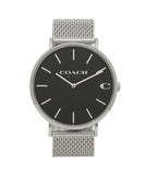 Coach Charles Black Dial Silver Mesh Bracelet Watch for Men - 14602144 Buy Now By Coach