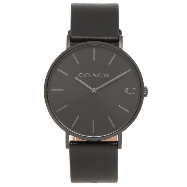 Coach Charles Black Dial Black Leather Strap Watch for Men - 14602434 Buy Now By Coach