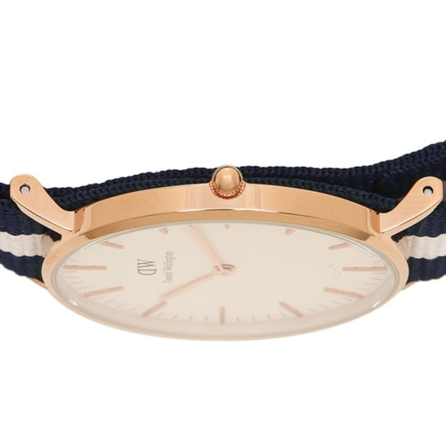 Daniel Wellington Classic Glasgow White Dial Two Tone NATO Strap Watch For Women - DW00100031 Buy Now By Daniel Wellington