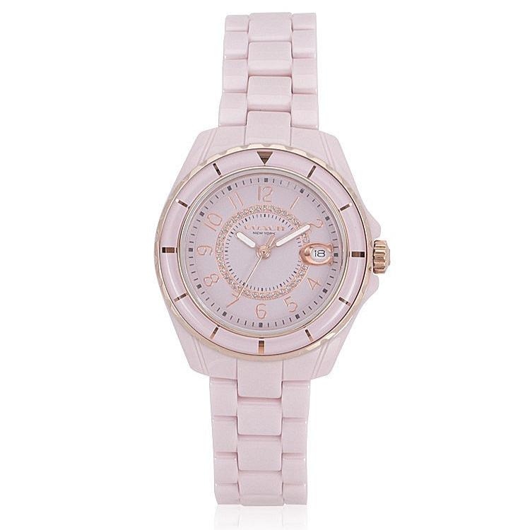 Coach Preston Pink Dial Pink Steel Strap Watch for Women - 14503463 Buy Now By Coach