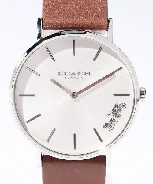 Coach Perry Silver Dial Brown Leather Strap Watch for Women - 14503120 Buy Now By Coach