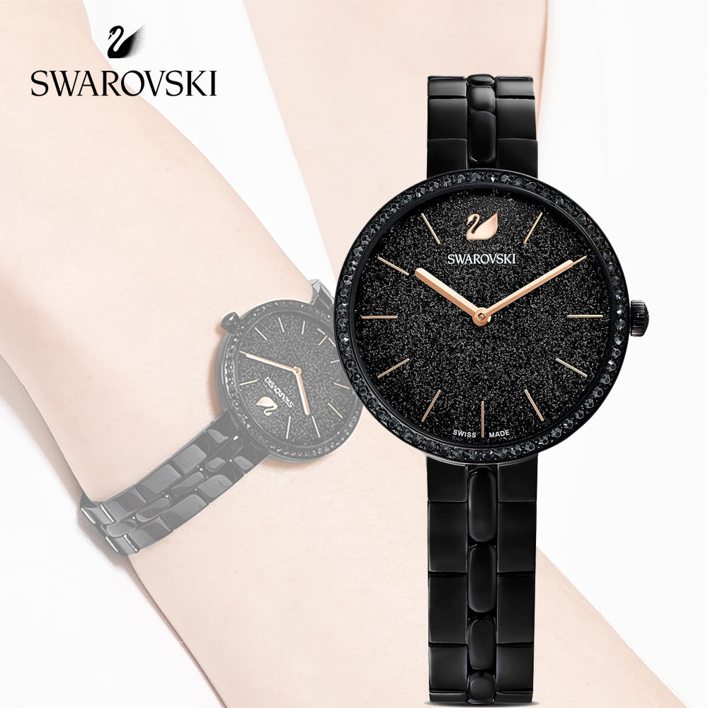 Swarovski Cosmopolitan PVD Black Dial Black Steel Strap Watch for Women - 5547646 Buy Now By Swarovski